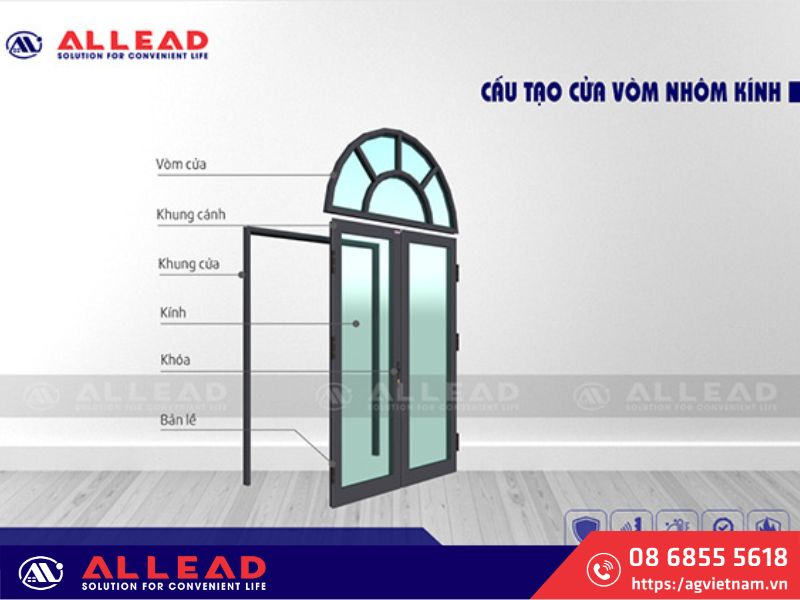 cửa nhôm vòm