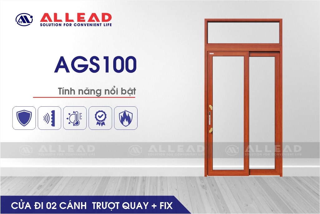 cửa trượt quay mở trong AGS100