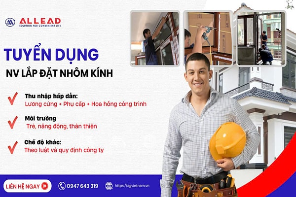 tuyển dụng thợ lắp đặt cửa nhôm kính