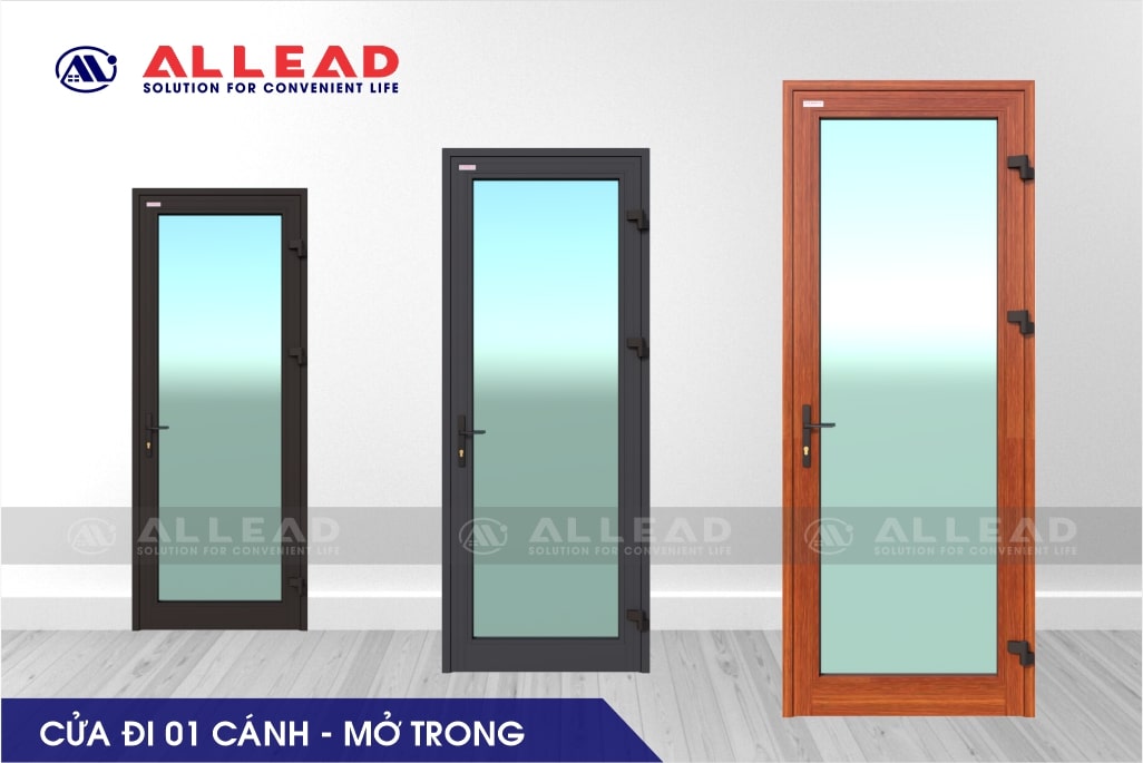 Cửa đi 1 cánh mở trong hệ ZK55