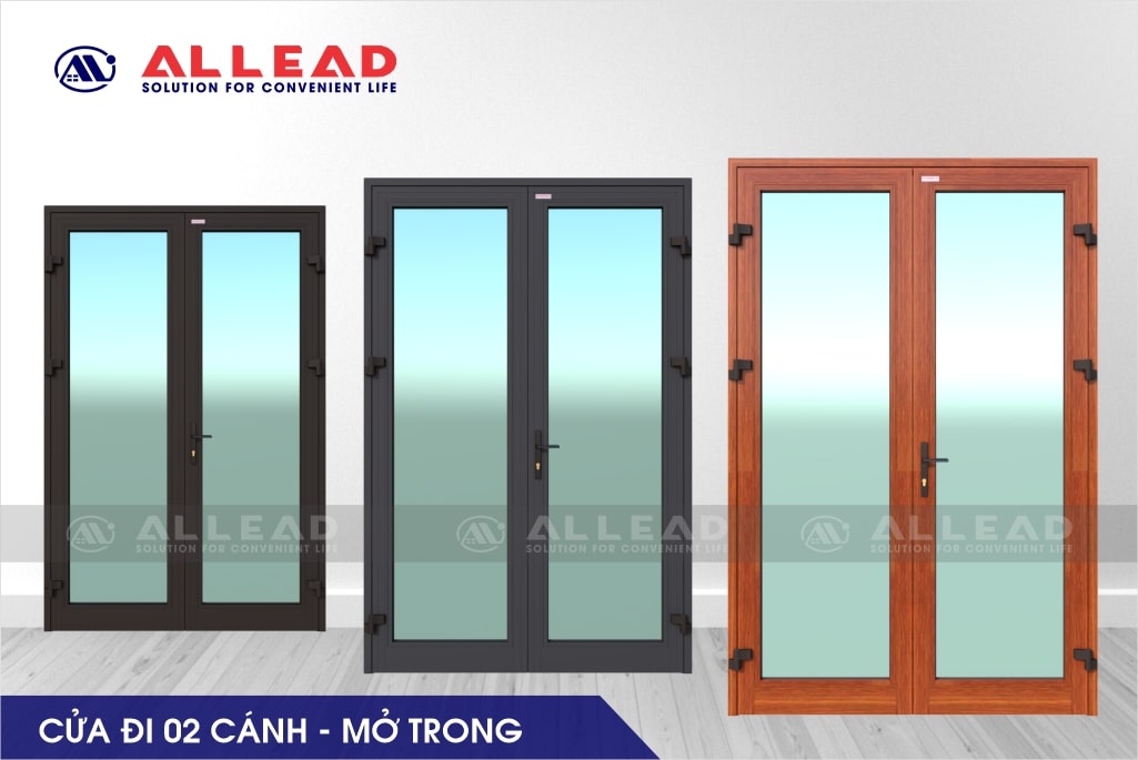 Cửa đi 2 cánh mở trong hệ ZK55